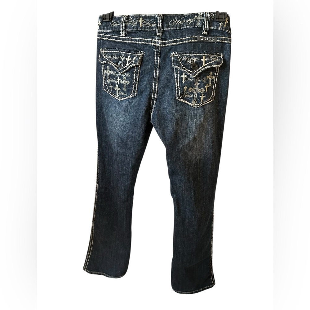 Cowgirl tuff midrise denim jeans 28 x 35”
Crosses rhinestones bootcut